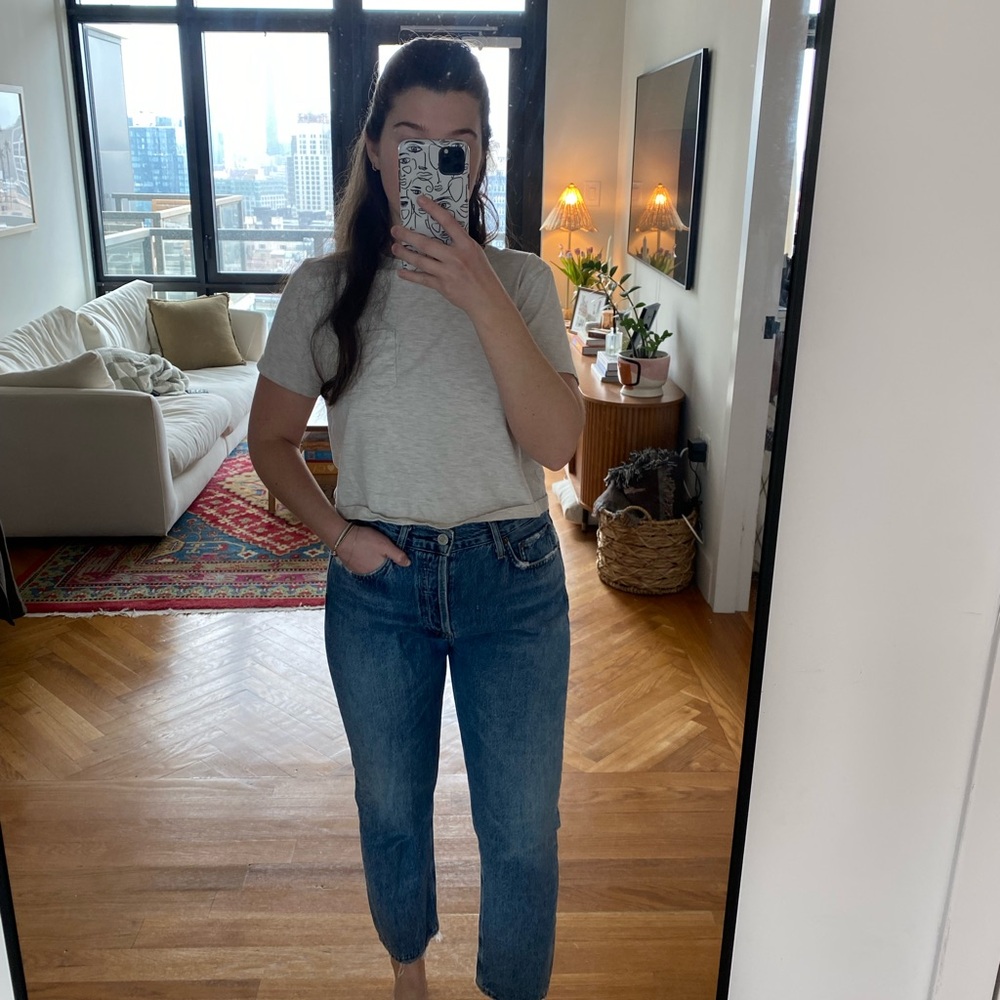 Agolde Riley High Rise Slim Straight Jeans - Picture 3 of 4